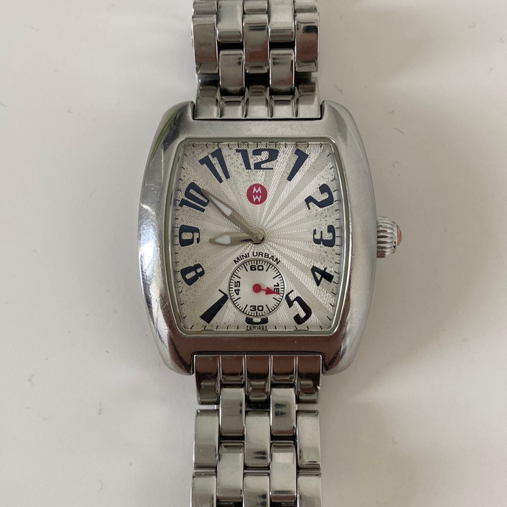 Michele mini urban deco stainless steel watch